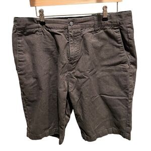 Volcom Vmonty Men's Grey Chino Shorts Size 34 Flat Front Stretch Skate Casual
